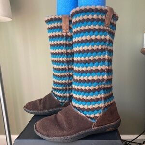 Keen | Auburn Knit Southwest Patterned Suede Slouchy Boot